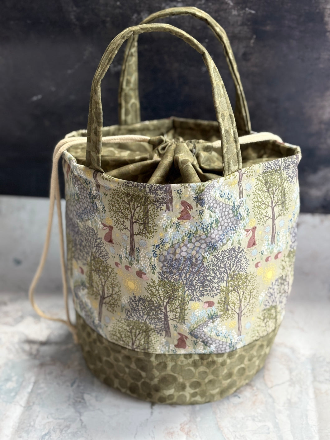 Bucket Bag - Bunnies in the Bluebell Woods